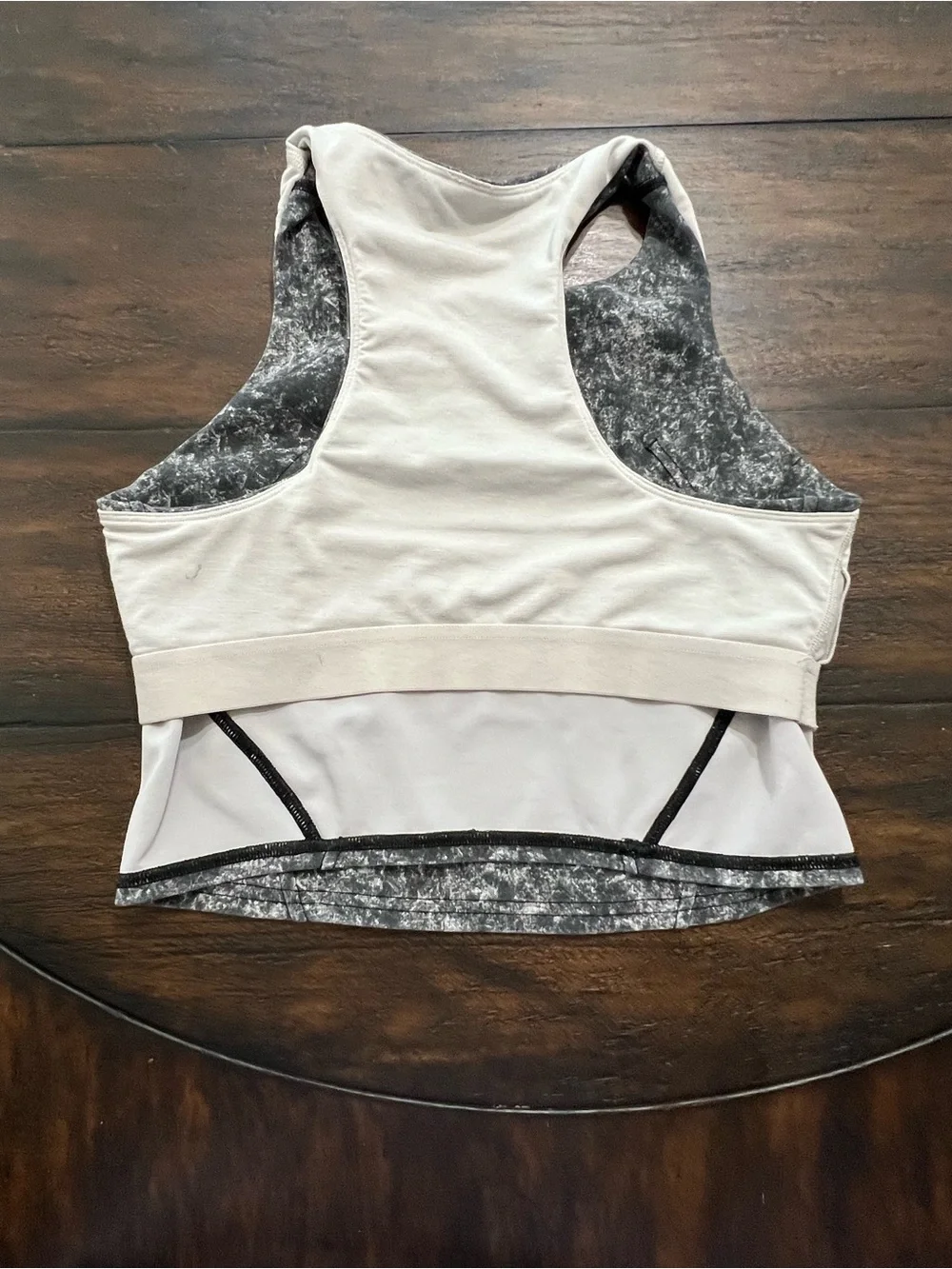 Lululemon Invigorate Training Tank Top Denim Wash Print White Opal Multi Size 6
